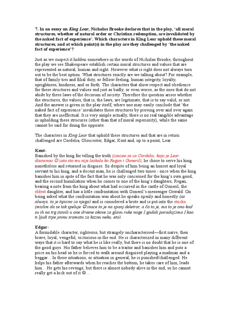 theme of order and chaos in king lear king lear natural order